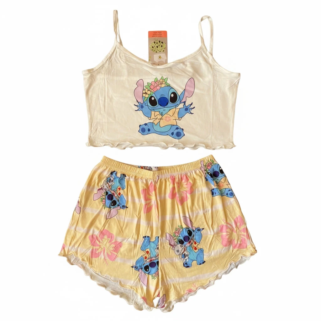 Pijama de dos piezas mujer Stitch con flores's foto | 21 Boutique |  BizneCubano