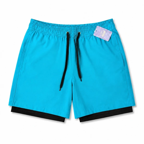 Short con Licra Azul Celeste's foto | 21 Boutique |  BizneCubano